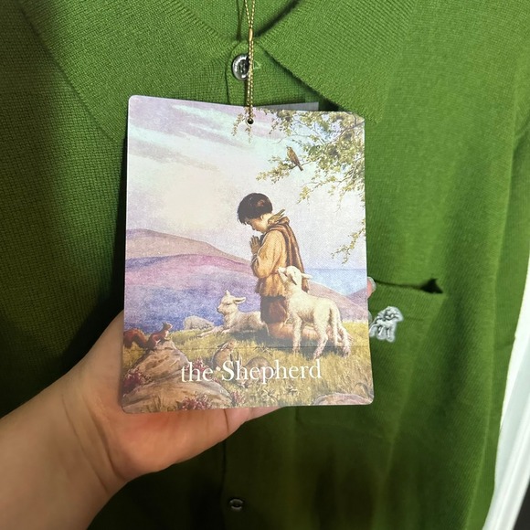 NEW The Shepherd Undercoverism Moss Green Wool Cashmere Cardigan Size Large - Picture 7 of 12